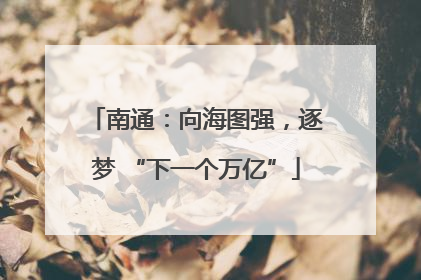 南通：向海图强，逐梦 “下一个万亿”