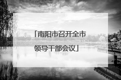南阳市召开全市领导干部会议