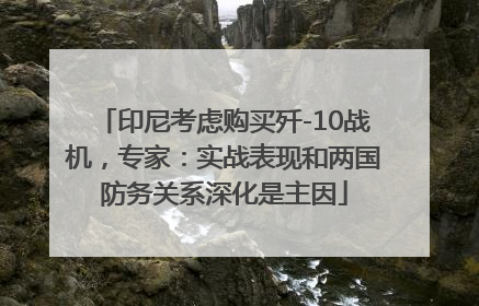 印尼考虑购买歼-10战机，专家：实战表现和两国防务关系深化是主因