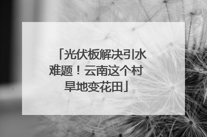 光伏板解决引水难题！云南这个村旱地变花田
