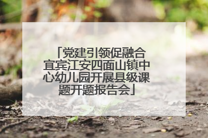 党建引领促融合 宜宾江安四面山镇中心幼儿园开展县级课题开题报告会
