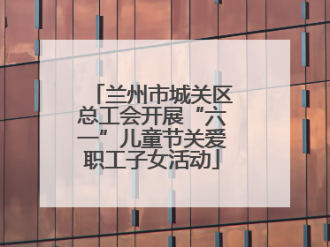 兰州市城关区总工会开展“六一”儿童节关爱职工子女活动