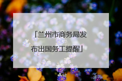 兰州市商务局发布出国务工提醒