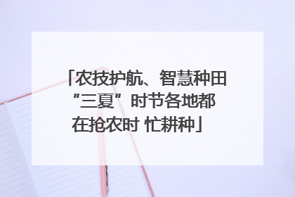 农技护航、智慧种田 “三夏”时节各地都在抢农时 忙耕种