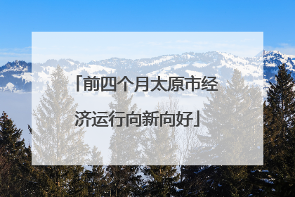 前四个月太原市经济运行向新向好