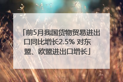 前5月我国货物贸易进出口同比增长2.5% 对东盟、欧盟进出口增长