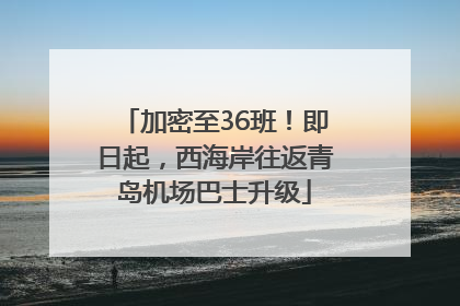 加密至36班！即日起，西海岸往返青岛机场巴士升级
