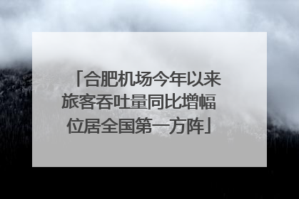 合肥机场今年以来旅客吞吐量同比增幅位居全国第一方阵