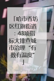哈市香坊区红旗街道：43项指标大排查城市治理“有数有温度”