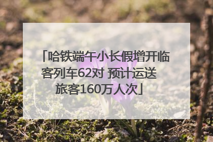 哈铁端午小长假增开临客列车62对 预计运送旅客160万人次