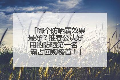 哪个防晒霜效果最好？推荐公认好用的防晒第一名，霸占回购榜首！