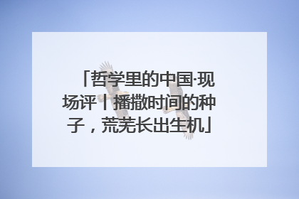 哲学里的中国·现场评丨播撒时间的种子，荒芜长出生机