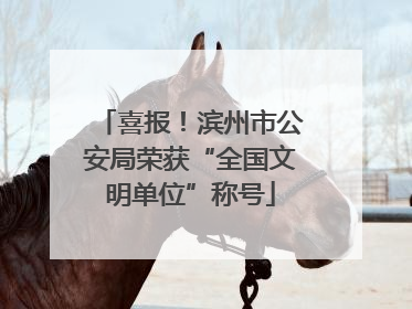 喜报！滨州市公安局荣获“全国文明单位”称号