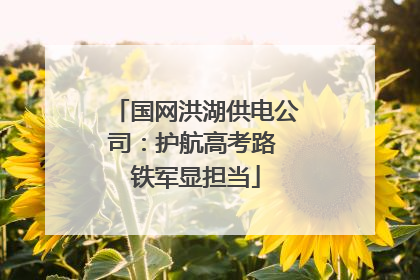 国网洪湖供电公司：护航高考路 铁军显担当