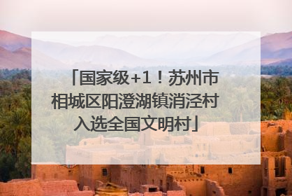 国家级+1！苏州市相城区阳澄湖镇消泾村入选全国文明村