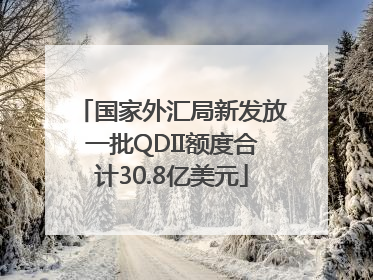 国家外汇局新发放一批QDII额度合计30.8亿美元