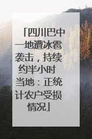 四川巴中一地遭冰雹袭击，持续约半小时 当地：正统计农户受损情况
