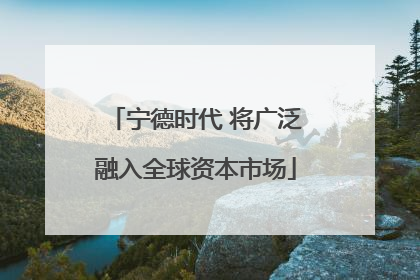 宁德时代 将广泛融入全球资本市场