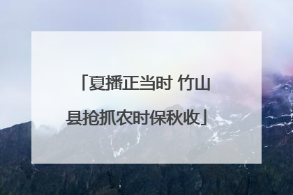 夏播正当时 竹山县抢抓农时保秋收