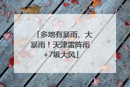 多地有暴雨、大暴雨！天津雷阵雨+7级大风