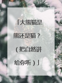大熊猫是熊还是猫？（把自然讲给你听）