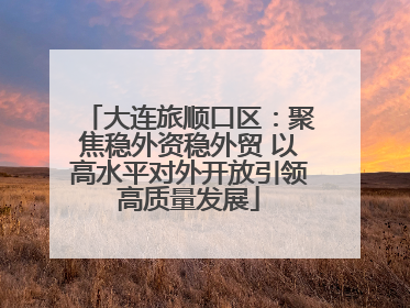 大连旅顺口区：聚焦稳外资稳外贸 以高水平对外开放引领高质量发展