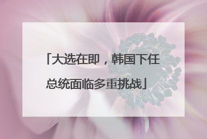 大选在即，韩国下任总统面临多重挑战
