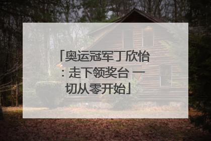 奥运冠军丁欣怡：走下领奖台 一切从零开始