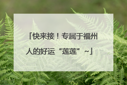 快来接！专属于福州人的好运“莲莲”~