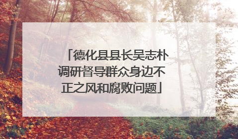 德化县县长吴志朴调研督导群众身边不正之风和腐败问题