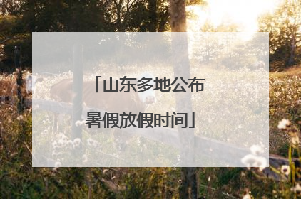 山东多地公布暑假放假时间
