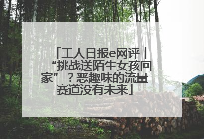 工人日报e网评丨“挑战送陌生女孩回家”？恶趣味的流量赛道没有未来