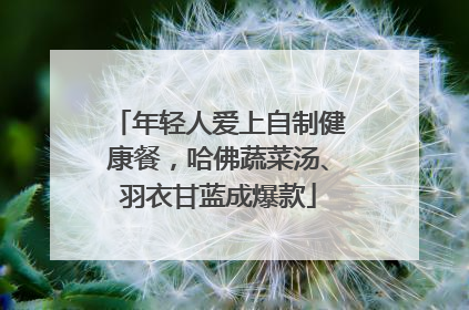 年轻人爱上自制健康餐，哈佛蔬菜汤、羽衣甘蓝成爆款