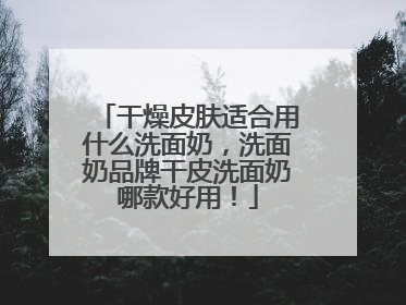 干燥皮肤适合用什么洗面奶，洗面奶品牌干皮洗面奶哪款好用！