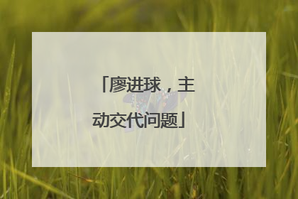 廖进球，主动交代问题