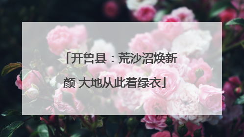 开鲁县：荒沙沼焕新颜 大地从此着绿衣