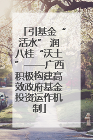 引基金“活水” 润八桂“沃土”——广西积极构建高效政府基金投资运作机制