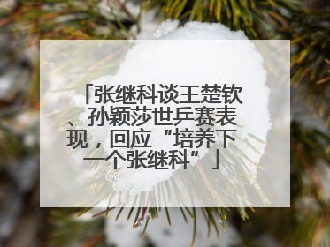 张继科谈王楚钦、孙颖莎世乒赛表现，回应“培养下一个张继科”