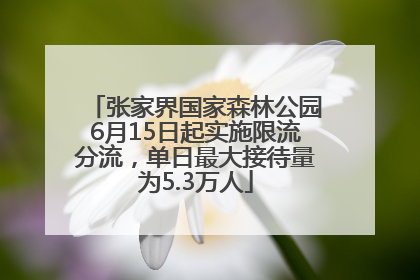 张家界国家森林公园6月15日起实施限流分流，单日最大接待量为5.3万人
