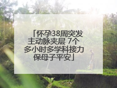 怀孕38周突发主动脉夹层 7个多小时多学科接力保母子平安