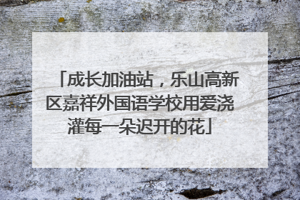 成长加油站，乐山高新区嘉祥外国语学校用爱浇灌每一朵迟开的花
