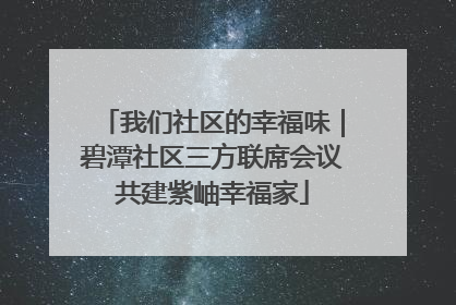 我们社区的幸福味｜碧潭社区三方联席会议共建紫岫幸福家