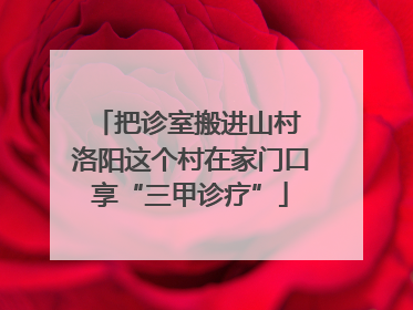 把诊室搬进山村 洛阳这个村在家门口享“三甲诊疗”