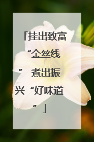 挂出致富 “金丝线” 煮出振兴“好味道”
