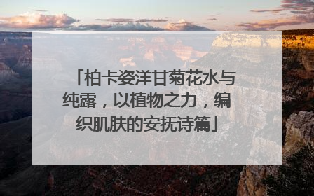 柏卡姿洋甘菊花水与纯露，以植物之力，编织肌肤的安抚诗篇