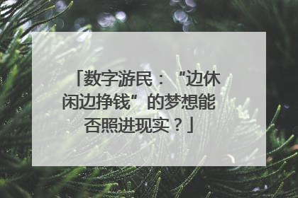 数字游民：“边休闲边挣钱”的梦想能否照进现实？