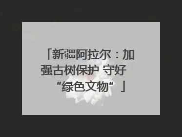 新疆阿拉尔：加强古树保护 守好“绿色文物”