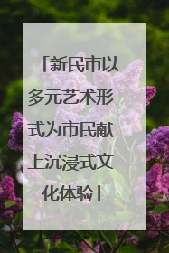 新民市以多元艺术形式为市民献上沉浸式文化体验