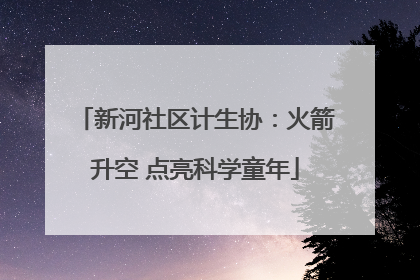 新河社区计生协：火箭升空 点亮科学童年