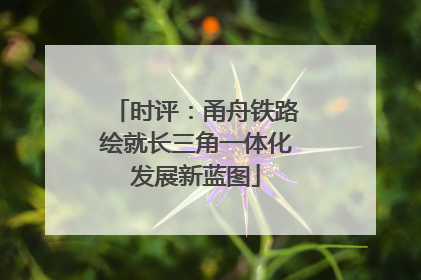 时评：甬舟铁路绘就长三角一体化发展新蓝图